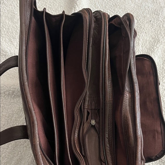Dark Brown Leather Men's Work Bag, Computer Bag - Picture 9 of 11